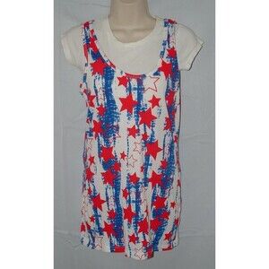 Girls Sz Large 10/12 White Tee Shirt & Patriotic Dress 2 Pc Set FADED GLORY